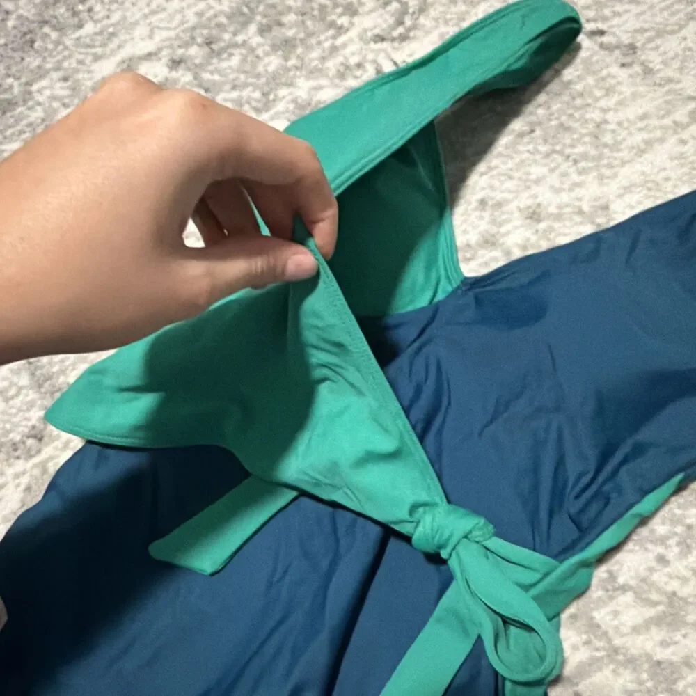 Summersalt The Perfect Wrap One-Piece Seaglass & Seaweed US6